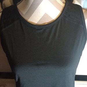 Black Sleeveless Tank Top with Crew Neck